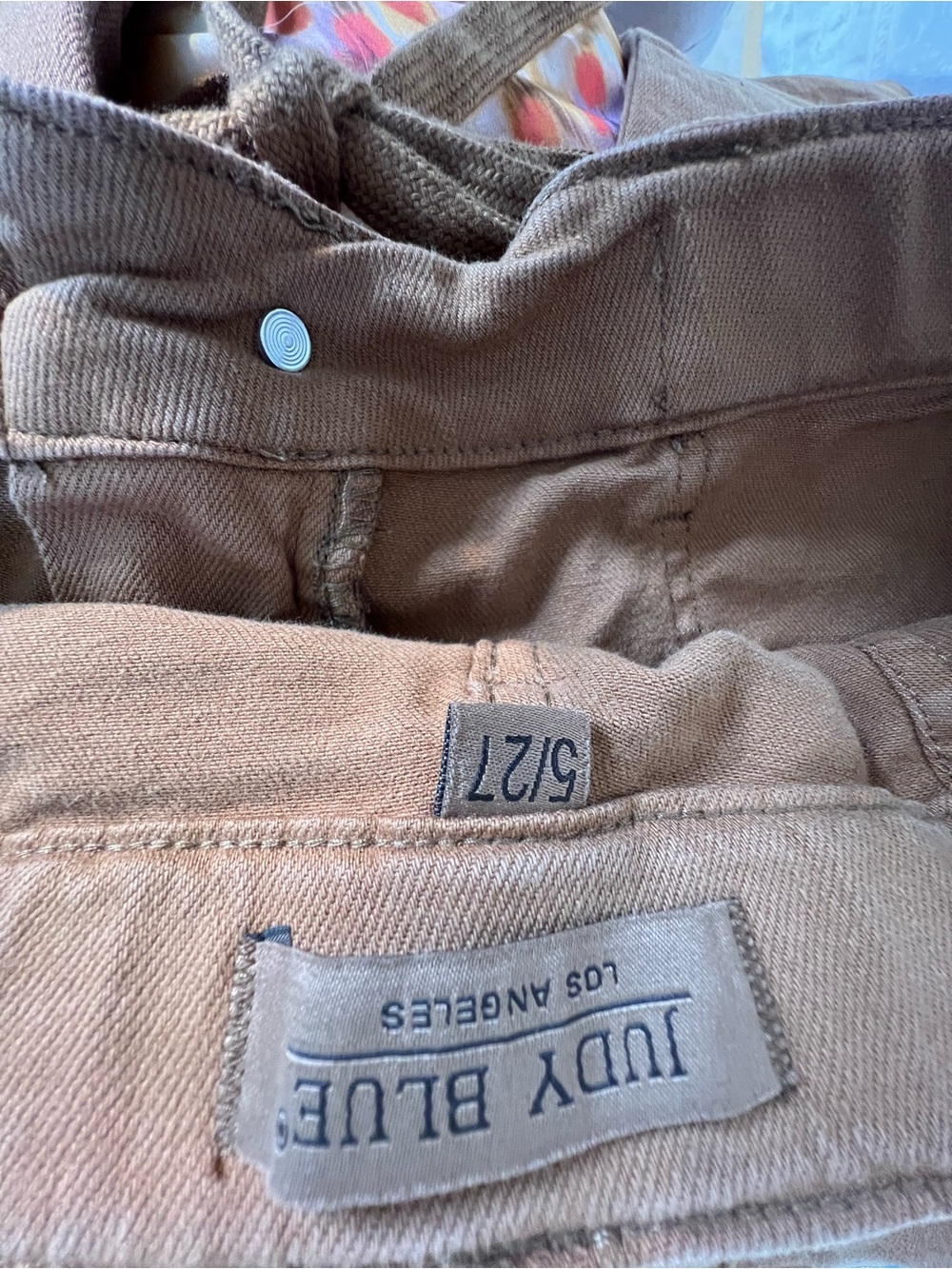 Judy Blue Jogger Jean Camel Brown High Waist Zip Button Drawstring Stretch 5/27👍 - Picture 7 of 8